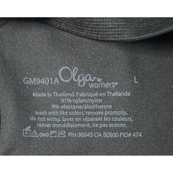 Warners Olga Bra Womens Large Black Leopard Jacquard Wire Free Easy Does GM9401A - Picture 5 of 10